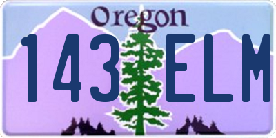 OR license plate 143ELM