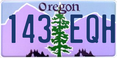 OR license plate 143EQH