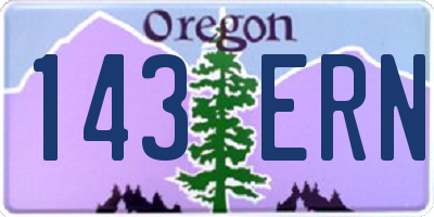 OR license plate 143ERN