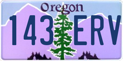 OR license plate 143ERV