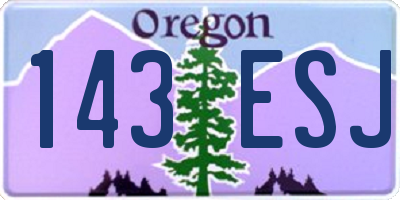 OR license plate 143ESJ