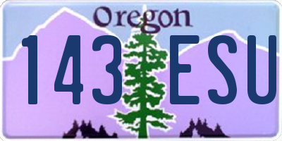 OR license plate 143ESU