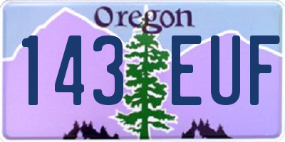 OR license plate 143EUF