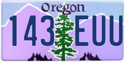 OR license plate 143EUU
