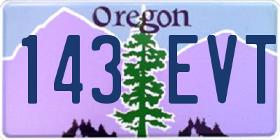 OR license plate 143EVT