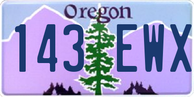 OR license plate 143EWX