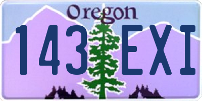 OR license plate 143EXI