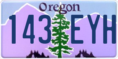 OR license plate 143EYH