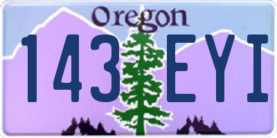 OR license plate 143EYI