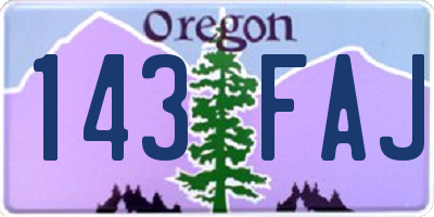 OR license plate 143FAJ