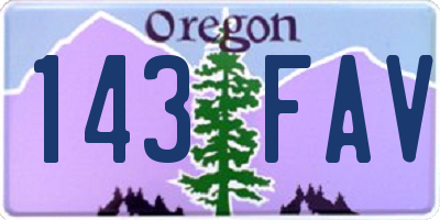OR license plate 143FAV