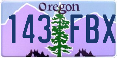 OR license plate 143FBX