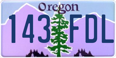 OR license plate 143FDL