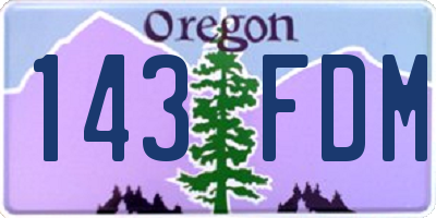 OR license plate 143FDM
