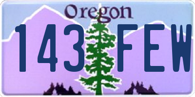 OR license plate 143FEW