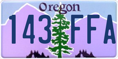 OR license plate 143FFA