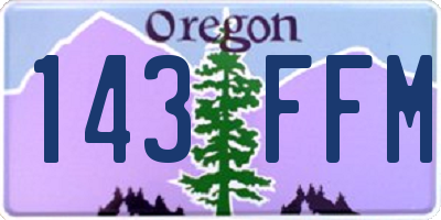 OR license plate 143FFM