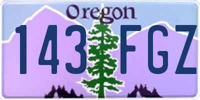 OR license plate 143FGZ