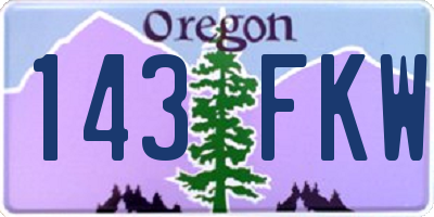 OR license plate 143FKW