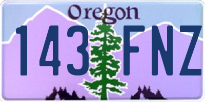 OR license plate 143FNZ