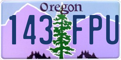 OR license plate 143FPU