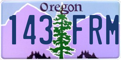 OR license plate 143FRM