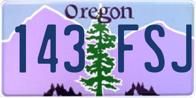 OR license plate 143FSJ