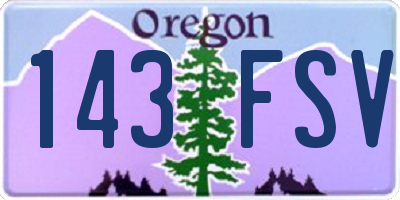 OR license plate 143FSV