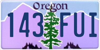OR license plate 143FUI