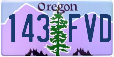 OR license plate 143FVD