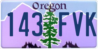 OR license plate 143FVK