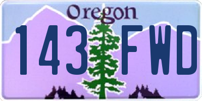 OR license plate 143FWD