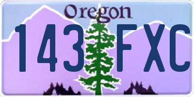 OR license plate 143FXC