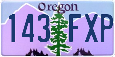 OR license plate 143FXP