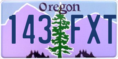 OR license plate 143FXT