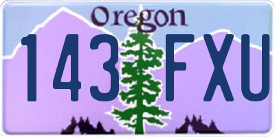 OR license plate 143FXU