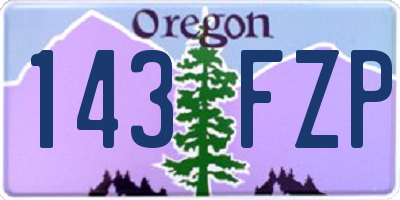 OR license plate 143FZP