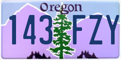 OR license plate 143FZY