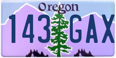 OR license plate 143GAX