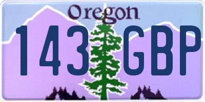 OR license plate 143GBP