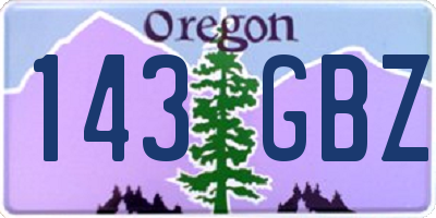 OR license plate 143GBZ