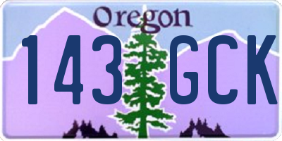 OR license plate 143GCK