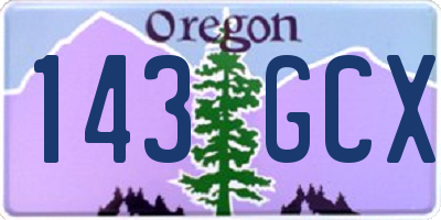 OR license plate 143GCX