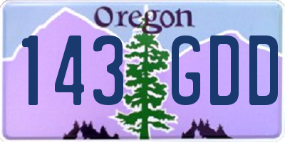 OR license plate 143GDD