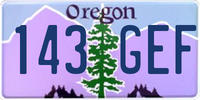 OR license plate 143GEF