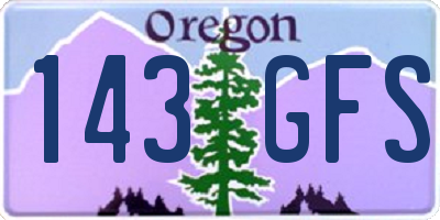 OR license plate 143GFS