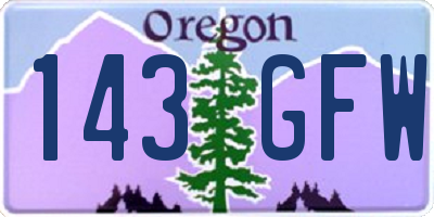 OR license plate 143GFW