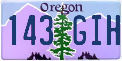 OR license plate 143GIH