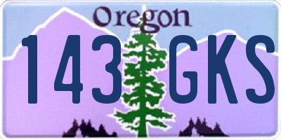OR license plate 143GKS