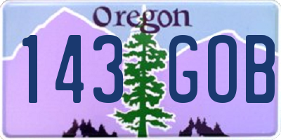 OR license plate 143GOB